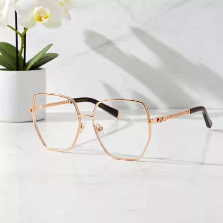 Philipp Plein VPP054S szemüvegkeret csillógó Copper arany / Clear lencsék női