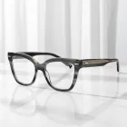 Calvin Klein CK23543 szemüvegkeret csíkos szürke / Clear demo lencsék női