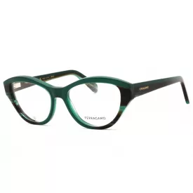   Salvatore Ferragamo SF3011 szemüvegkeret OPALINE zöld/csíkos zöld/Clear demo lencsék női
