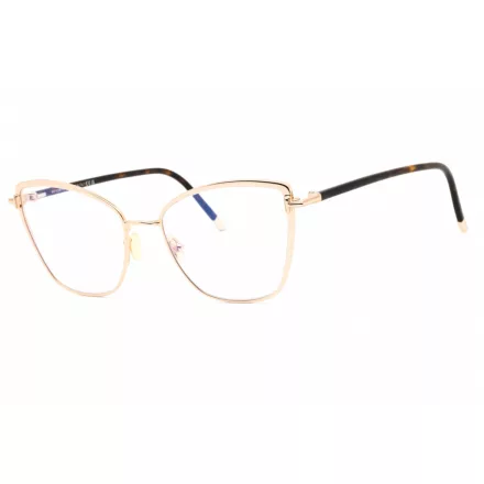 Tom Ford FT5740-B szemüvegkeret csillógó rózsa arany/clear/kék-világos blokk lencsék női