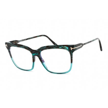 Tom Ford FT5768-B szemüvegkeret csillógó Teal / Clear lencsék női