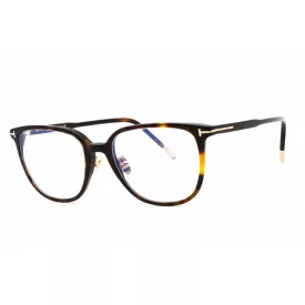   Tom Ford FT5778-D-B szemüvegkeret sötét barna/Clear/kék-világos blokk lencsék női
