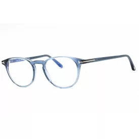   Tom Ford FT5803-B szemüvegkeret csillógó kék/clear/kék-világos blokk lencsék férfi