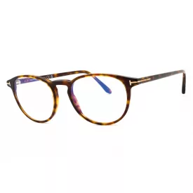   Tom Ford FT5803-B szemüvegkeret piros barna/clear/kék-világos blokk lencsék férfi