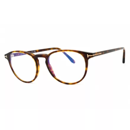 Tom Ford FT5803-B szemüvegkeret piros barna/clear/kék-világos blokk lencsék férfi