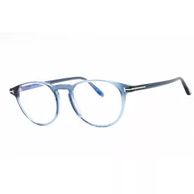   Tom Ford FT5803-B szemüvegkeret csillógó kék/clear/kék-világos blokk lencsék férfi