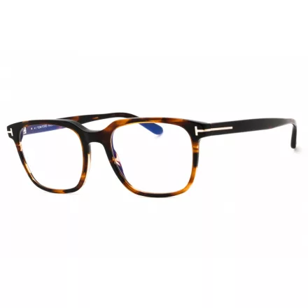 Tom Ford FT5818-B szemüvegkeret sötét barna/másik/Clear/kék-világos blokk lencsék férfi