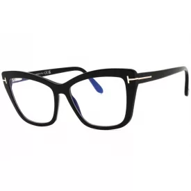   Tom Ford FT5826-B szemüvegkeret csillógó fekete/Clear/kék-világos blokk lencsék női