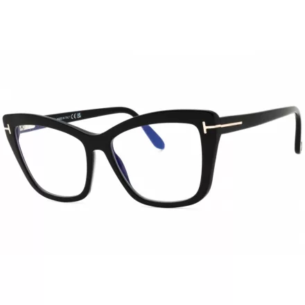 Tom Ford FT5826-B szemüvegkeret csillógó fekete/Clear/kék-világos blokk lencsék női