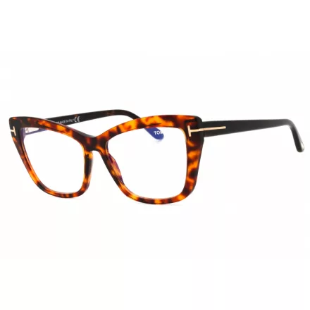 Tom Ford FT5826-B szemüvegkeret sötét barna/Clear/kék-világos blokk lencsék női
