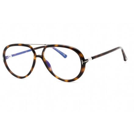 Tom Ford FT5838-B szemüvegkeret sötét barna/clear/kék-világos blokk lencsék Unisex férfi női