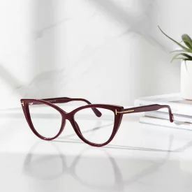   Tom Ford FT5843-B szemüvegkeret rózsaszín /másik/clear/kék-világos blokk lencsék női