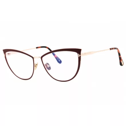 Tom Ford FT5877-B szemüvegkeret csillógó bordó/clear/kék-világos blokk lencsék női