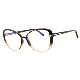   Tom Ford FT5907-B szemüvegkeret barna/másik/clear/kék-világos blokk lencsék női