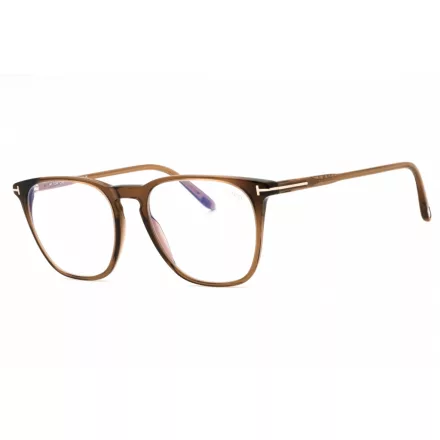 Tom Ford FT5937-B szemüvegkeret csillógó sötét barna/clear/kék-világos blokk lencsék férfi