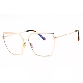   Tom Ford FT5946-B szemüvegkeret csillógó rózsa arany/Clear/kék-világos blokk lencsék női