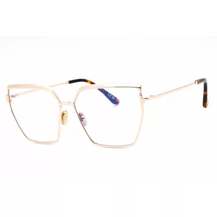 Tom Ford FT5946-B szemüvegkeret csillógó rózsa arany/Clear/kék-világos blokk lencsék női
