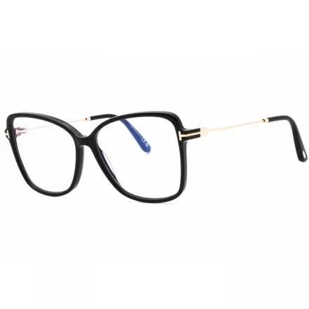 Tom Ford FT5953-B szemüvegkeret csillógó fekete/clear/kék-világos blokk lencsék női