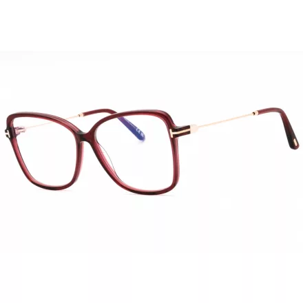Tom Ford FT5953-B szemüvegkeret csillógó bordó/clear/kék-világos blokk lencsék női