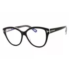 Tom Ford FT5954-B szemüvegkeret fekete/köves/clear/kék-világos blokk lencsék női