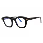 Tom Ford FT5961-B szemüvegkeret csillógó fekete/Clear/kék-világos blokk lencsék férfi