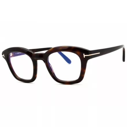 Tom Ford FT5961-B szemüvegkeret sötét barna/Clear/kék-világos blokk lencsék férfi