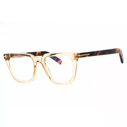 Tom Ford FT5963-B szemüvegkeret csillógó világos barna/clear/kék-világos blokk lencsék férfi