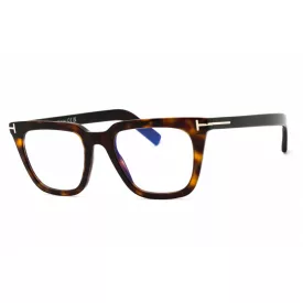   Tom Ford FT5963-B szemüvegkeret sötét barna/clear/kék-világos blokk lencsék férfi
