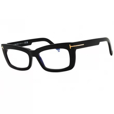 Tom Ford FT5966-B szemüvegkeret csillógó fekete/clear/kék-világos blokk lencsék női