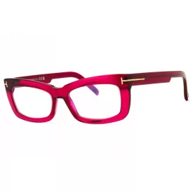   Tom Ford FT5966-B szemüvegkeret csillógó fuxia/clear/kék-világos blokk lencsék női