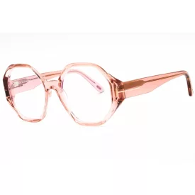   Tom Ford FT5967-B szemüvegkeret csillógó rózsaszín/Clear/kék-világos blokk lencsék női