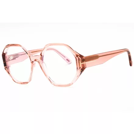 Tom Ford FT5967-B szemüvegkeret csillógó rózsaszín/Clear/kék-világos blokk lencsék női
