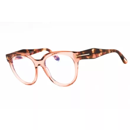 Tom Ford FT5987-B szemüvegkeret csillógó rózsaszín/clear/kék-világos blokk lencsék női