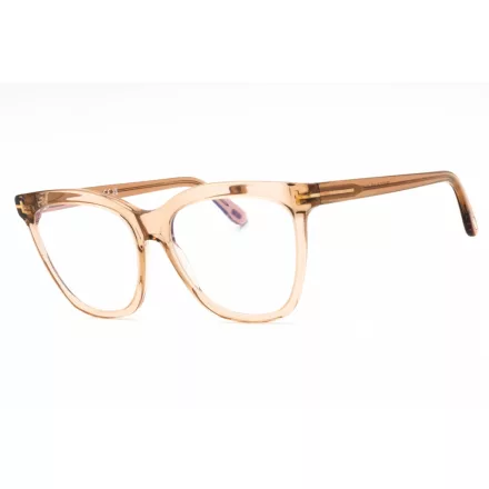 Tom Ford FT6042-B szemüvegkeret csillógó világos barna/clear/kék-világos blokk lencsék női