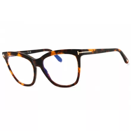 Tom Ford FT6042-B szemüvegkeret sötét barna/clear/kék-világos blokk lencsék női