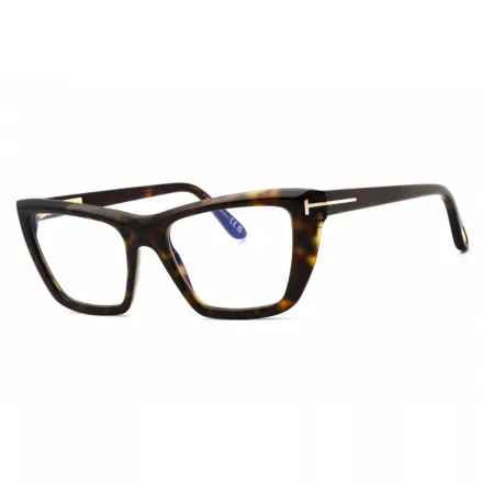 Tom Ford FT6047-B szemüvegkeret sötét barna/clear/kék-világos blokk lencsék női