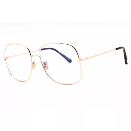 Tom Ford FT6048-B szemüvegkeret csillógó rózsa arany/clear/kék-világos blokk lencsék női