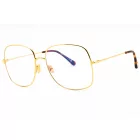 Tom Ford FT6048-B szemüvegkeret csillógó deep arany/clear/kék-világos blokk lencsék női