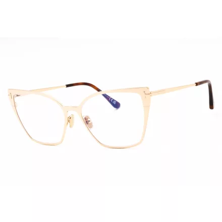 Tom Ford FT6051-B szemüvegkeret csillógó rózsa arany/clear/kék-világos blokk lencsék női