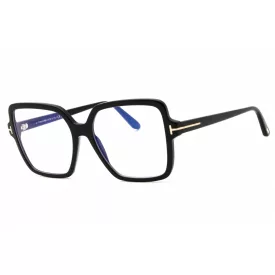   Tom Ford FT6063-B szemüvegkeret csillógó fekete/clear/kék-világos blokk lencsék női