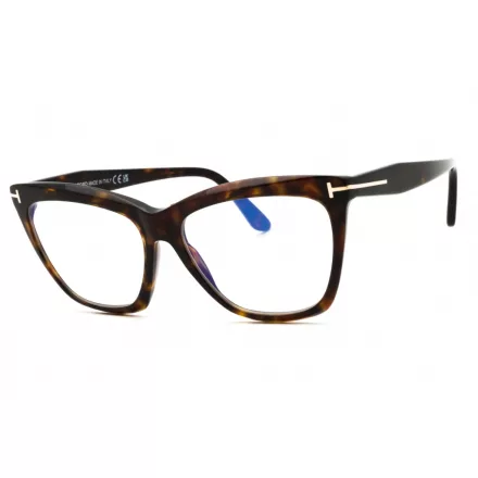Tom Ford FT6064-B szemüvegkeret sötét barna/clear/kék-világos blokk lencsék női