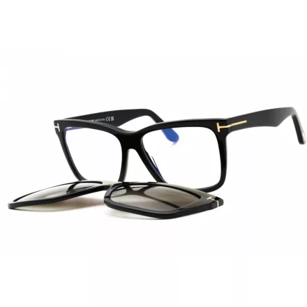 Tom Ford FT6069-B szemüvegkeret csillógó fekete/clear/kék-világos blokk lencsék női