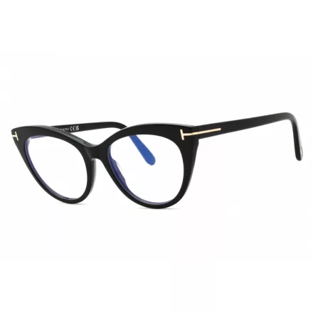Tom Ford FT6091-B szemüvegkeret csillógó fekete/clear/kék-világos blokk lencsék női