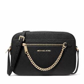   Michael Kors Saffiano Jet Set nagy bőr női oldaltáska fekete