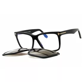   Tom Ford FT6069-B szemüvegkeret csillógó fekete/clear/kék-világos blokk lencsék női /kamper 1 napos szállítás