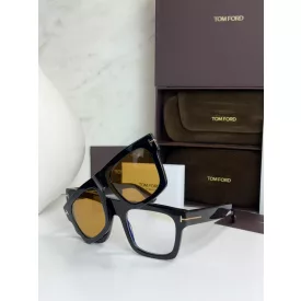   Tom Ford FT6068-B szemüvegkeret csillógó fekete/clear/kék-világos blokk lencsék férfi /kamper 1 napos szállíts