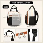 Miss Lulu London BCM2532 - Miss Lulu Stilvoller multifunktionaler Wickelrucksack  isolierten Flaschenhaltern, Kinderwagenhaltern és gurulós táska-Schlaufe - fekete és bézs