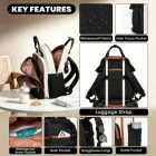 Miss Lulu London BCM2532 - Miss Lulu Stilvoller multifunktionaler Wickelrucksack  isolierten Flaschenhaltern, Kinderwagenhaltern és gurulós táska-Schlaufe - fekete és bézs