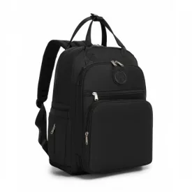   Miss Lulu London BCM2532 - Miss Lulu Stilvoller multifunktionaler Wickelrucksack  isolierten Flaschenhaltern, Kinderwagenhaltern és gurulós táska-Schlaufe - fekete