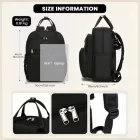 Miss Lulu London BCM2532 - Miss Lulu Stilvoller multifunktionaler Wickelrucksack  isolierten Flaschenhaltern, Kinderwagenhaltern és gurulós táska-Schlaufe - fekete